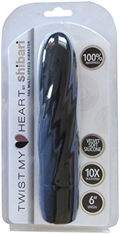 Shibari Twist My Heart 6” Vibrator for Women Men and Couples, Sex Toy for Adults, Great for Beginners, Multispeed, 100% Waterproof, Clitoral, G-Spot, Anal Vibe, Made of Silky Soft Silicone, (Black)