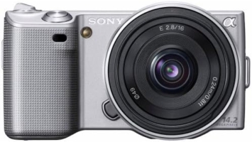 Sony Alpha NEX-5A/S Digital Camera with 16mm f/2.8 Lens (Silver) (OLD MODEL)