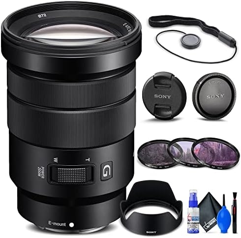 Sony E PZ 18-105mm f/4 G OSS Lens (SELP18105G) + Filter Kit + Lens Cap Keeper + Cleaning Kit + More (Renewed)