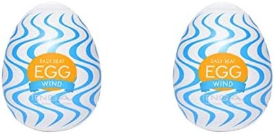 TENGA Disposable, One-Time Use Easy Beat Egg Male Portable Pleasure Device, Wind (Pack of 2)