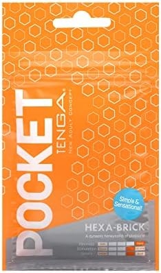 TENGA POT-004 Hexa-Brick Pocket TENGA Portable Male Masturbator, Orange