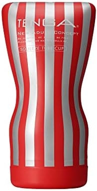 TENGA TOC-202 Soft Case Squeezable Pre-Lubricated Male Masturbator Vacuum Cup with Powerful Suction Red