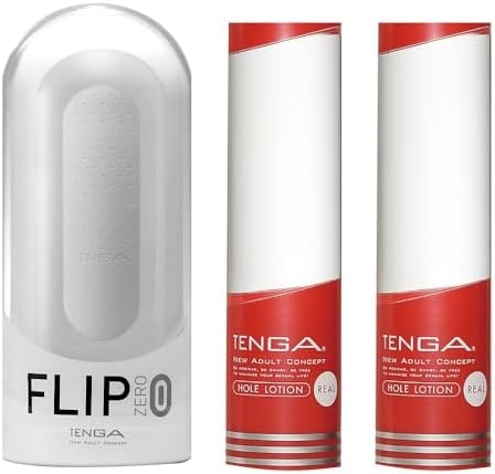 TENGA White FLIP Zero Male Manual Masturbator Device with 2 Real Lotion