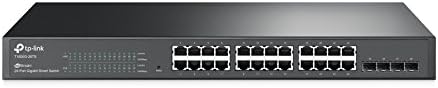 TP-Link 24 Port Gigabit Switch | Smart Managed Switch w/ 4 SFP Slots | Rackmount | Limited Lifetime Protection | Support L2/L3/L4 QoS, IGMP and Link Aggregation | IPv6 and Static Routing (T1600G-28TS)