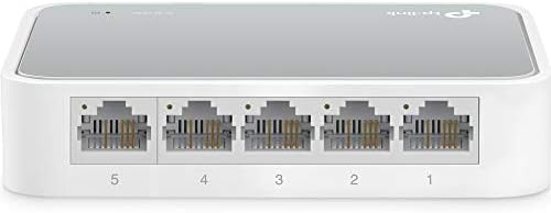 TP-Link 5 Port 10/100 Mbps Fast Ethernet Switch | Desktop Ethernet Splitter | Ethernet Hub | Plug & Play | Fanless Quiet | Desktop Design | Green Technology | Unmanaged (TL-SF1005D),White