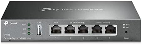 TP-Link ER605 V2 Wired Gigabit VPN Router | Up to 3 WAN Ethernet Ports + 1 USB WAN | SPI Firewall SMB Router | Omada SDN Integrated | Load Balance | Lightning Protection