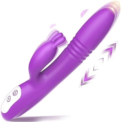 Thrusting Dildo G Spot Rabbit Realistic Vibrator for Women, Adult Toys Thrusting Vibrator with 9 Thrusting 9 Vibrating Modes, Waterproof Vibrators for G-spot and Clitoris, Adult Sex Toys & Games