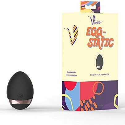 Voodoo Egg-Static, 10 Vibration Frequencies, Soft, Waterproof, USB Rechargeable Egg Vibe (Black)