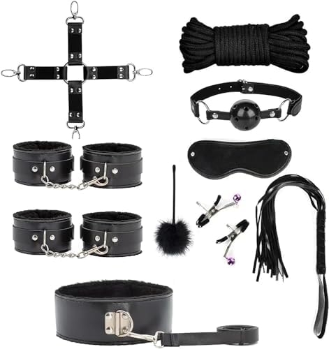 Women-Toys Hand-Cuffs Bondage-Kit Handcuffs Sex-Games – Women Hoodies Sex Toys for Women 10 Pcs Sex Accessories for Adults Couples Handcuff Set for Bedroom Bondaged Kit Adult Gifts for Women