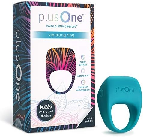 plusOne Vibrating Ring for Couples or Individuals, Body Safe Silicone Ultra Hygienic Quick Charging Magnetic USB Cable, Tantalizing Teal, 3.85 x 1.65 x 1.02